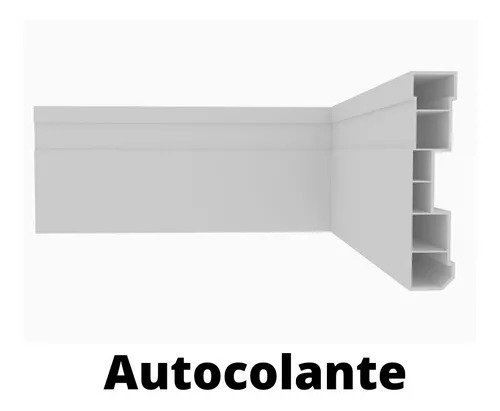 Rodapé De Pvc Branco 7cm Kit Com 10 Metros - Autocolante - 2