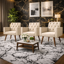 Ver imagem 2 de Design Exclusivo na Sala de Espera: Kit 3 Poltronas Capitonê Bege
