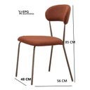 Ver imagem 6 de Kit 2 Cadeiras Jantar Belize Linho Terracota Tubo Preto