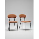 Ver imagem 3 de Kit 2 Cadeiras Jantar Belize Linho Terracota Tubo Preto