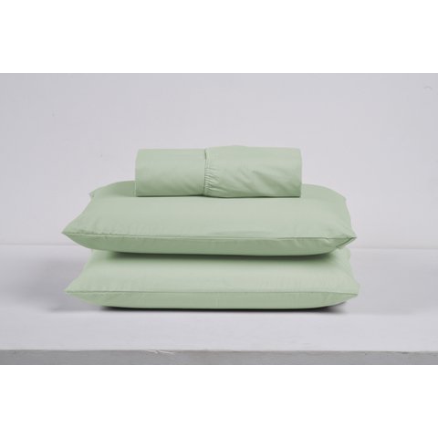 Lençol Cama Box Casal 200 Fios 3 Peças Conjunto 100% Algodão:verde