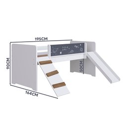 Cama Playground com Escorrega e Rampa Branco Lumi Completa Móveis - 4