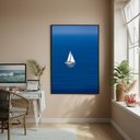 Ver imagem 2 de Quadro Decorativo Arte de Barco no Oceano - 70x50cm:moldura Preta