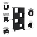 Ver imagem 7 de Conjunto Escritório Home Office 4 Peças Nil A06 Preto - Mpozenato