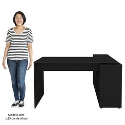 Conjunto Escritório Home Office 4 Peças Nil A06 Preto - Mpozenato - 4