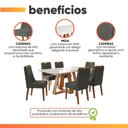 Ver imagem 5 de Conjunto Sala de Jantar Mesa Tampo em Vidro 1,60m Maria 6 Cadeiras Bel Madeirado - Cinza