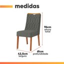 Ver imagem 4 de Conjunto Sala de Jantar Mesa Tampo em Vidro 1,60m Maria 6 Cadeiras Bel Madeirado - Cinza