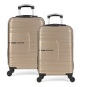 Ver imagem 2 de Conjunto com 4 Malas para Viagem Polo King Luxcell - Cor Champanhe - Material em Abs