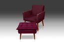 Ver imagem 1 de Kit Poltrona Nina com Puff Opala Suede Bordô - Pandora Decor - Casa da Poltrona