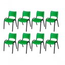 Ver imagem 1 de Cadeira Iso Base Preto Igreja, Escola, Escritório - Verde - Kit 8 Peças