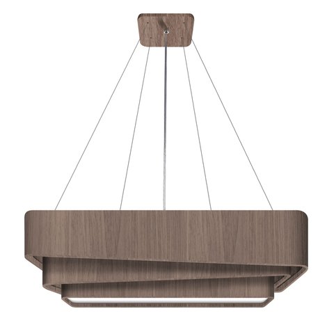 Pendente Trinity Retangular 85cm - 1 Luz Adrilustres Imbuia
