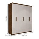 Ver imagem 4 de Guarda Roupa Casal Elisa 6 Portas de Bater 3 Gavetas MDP MDF Malbec Off White Framar