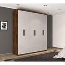 Ver imagem 3 de Guarda Roupa Casal Elisa 6 Portas de Bater 3 Gavetas MDP MDF Malbec Off White Framar