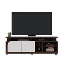 Ver imagem 1 de Rack para Tv até 75 Polegadas Jurerê 2 Portas Ripado Nogueira Real/off White Matte - Colibri