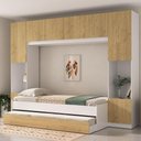 Ver imagem 2 de Bicama Solteiro com Colchão Incluso e Guarda-roupa 8 Portas Multimóveis Mp4790 Branco/madeirado