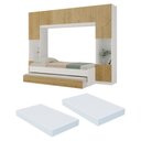 Ver imagem 1 de Bicama Solteiro com Colchão Incluso e Guarda-roupa 8 Portas Multimóveis Mp4790 Branco/madeirado