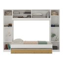 Ver imagem 3 de Bicama Solteiro com Colchão Incluso e Guarda-roupa 8 Portas Multimóveis Mp4790 Branco/madeirado