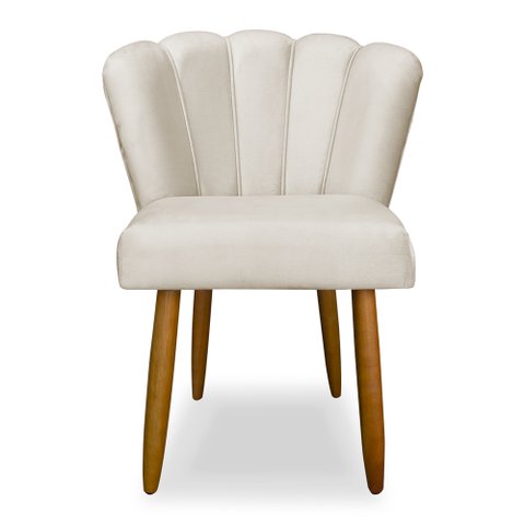 Cadeira de Jantar Moderna Flor - Balaqui Decor Cor:bege