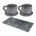 Ver imagem 1 de Kit 2 Xícaras de Café com Pires Pedra Sabão Servir Decorar Industria São Jose 2261X2e1177INDSJ