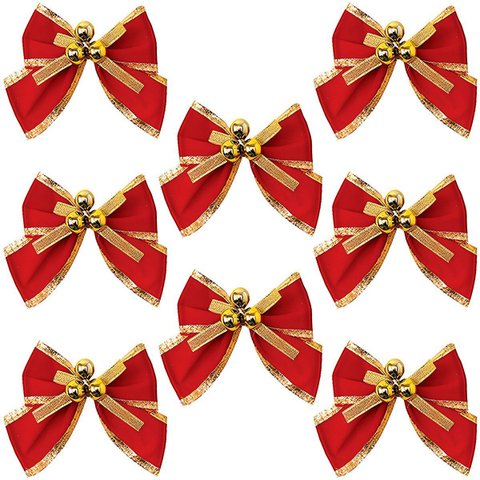 Kit 96 Laços de Bolinhas Natalino Pingentes Árvore Natal 6cm
