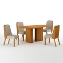 Ver imagem 6 de Conjunto Jantar 4 Cadeiras Maciça 1,35x90 Iza - Arbo Design - Cinamomo Linho Palha