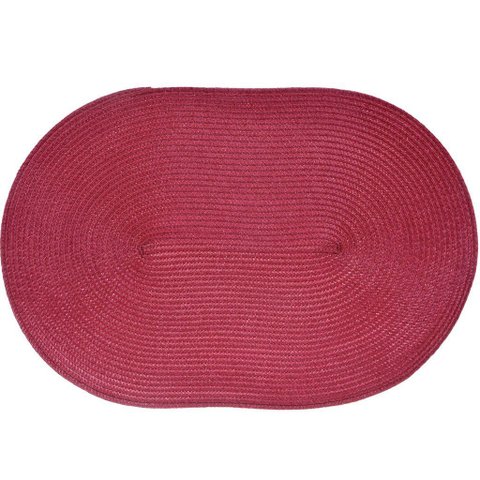 Kit 6 Americano Requinte Liso para Mesa Oval 30x45cm Bordô