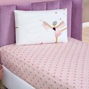 Ver imagem 1 de Jogo de Cama Lençol Carrosel Solteiro 02 Peças Infantil Estampado Divertido - Bailarina Ballet