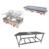 Kit Lanchonete Mesa de Manipulação 120x55cm + Fritadeira a Gás 2 Cuba + Chapa a Gás 90cm - 1