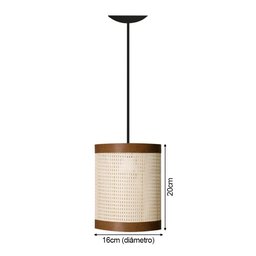 Conjunto Luminária Eclipse Essence Redondo Fio Preto 150cm - 3