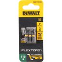 Ver imagem 1 de Jogo de Bits Ponteiras Hexalobular Flextorq 3.0 T10 X 25mm Encaixe 1-4 3 Bits Dewalt