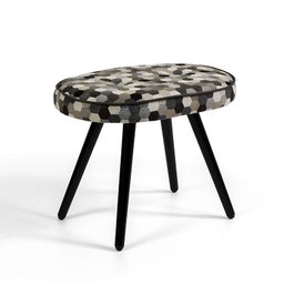 Puff Bob- Domi Móveis - Cinza / Bege / Preto / Branco - 1