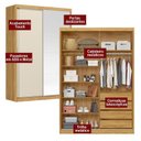 Ver imagem 7 de Guarda Roupa Casal Ambiente Riva 22515k com Espelho Cinamon Touch Off White Flex - Demóbile