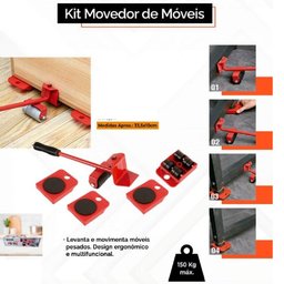 Rodinha Movedor de Moveis Kit Levantador Mudança de Pesados - 5