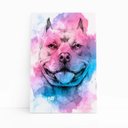 Ver imagem 1 de Quadro Cachorro Pitbull Aquarela Tinta Canvas 30x40cm