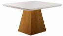 Ver imagem 1 de Mesa de Jantar Quadrada com Vidro 1,35x1,35m - Rubi - Móveis Mundial