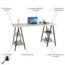 Ver imagem 3 de Mesa Escrivaninha Cavalete 150cm Estilo Industrial Prisma C08 - Mpozenato