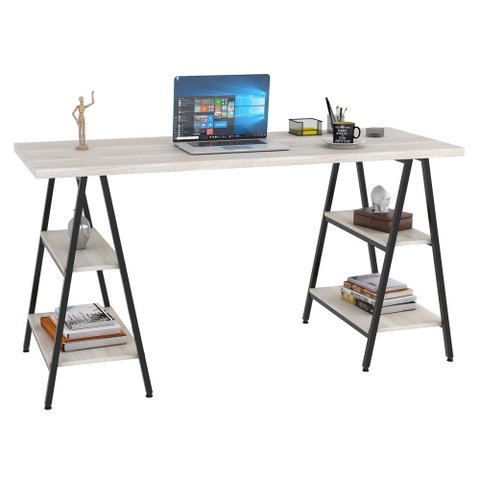 Mesa Escrivaninha Cavalete 150cm Estilo Industrial Prisma C08 - Mpozenato