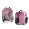 MOCHILA ROSA PET BOLSA TRANSPORTE CAO GATO CACHORRO ASTRONAUTA TRANSPARENTE - 1