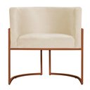 Ver imagem 3 de Kit 3 Poltronas Decorativa Luana Base Bronze Veludo Bege - Montanaris Decor MD MONTANARIS DECOR