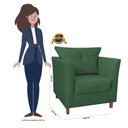 Ver imagem 4 de Poltrona Decorativa Isis Verde - Visalar Móveis