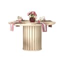Ver imagem 2 de Mesa P/ Cozinha Viena C/ Tampo Madeirado C/ Vidro 136cm Freijó/off White - Dj Móveis