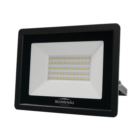 Refletor Blumenau de Led Slim 50w Preto Bivolt 6500k Luz Fria