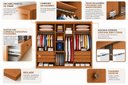 Ver imagem 6 de Guarda Roupa Casal com Espelho 3 Portas 6 Gavetas Wood Marrom/Cinamomo