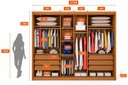 Ver imagem 5 de Guarda Roupa Casal com Espelho 3 Portas 6 Gavetas Wood Marrom/Cinamomo