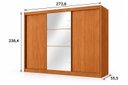 Ver imagem 3 de Guarda Roupa Casal com Espelho 3 Portas 6 Gavetas Wood Marrom/Cinamomo