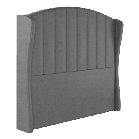 Cabeceira Box Solteiro Barcelona Sonhar Estofados Veludo Cinza