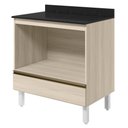Ver imagem 1 de Balcao com Tampo e Nicho para Forno 1 Gaveta MDF 80 cm Kali 1640622 Bianco Toq Nicioli