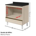 Ver imagem 3 de Balcao com Tampo e Nicho para Forno 1 Gaveta MDF 80 cm Kali 1640622 Bianco Toq Nicioli