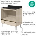 Ver imagem 4 de Balcao com Tampo e Nicho para Forno 1 Gaveta MDF 80 cm Kali 1640622 Bianco Toq Nicioli