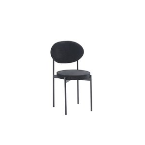 Cadeira Liz Tecido Veludo Preto Base Aço Preto - Casa Maju